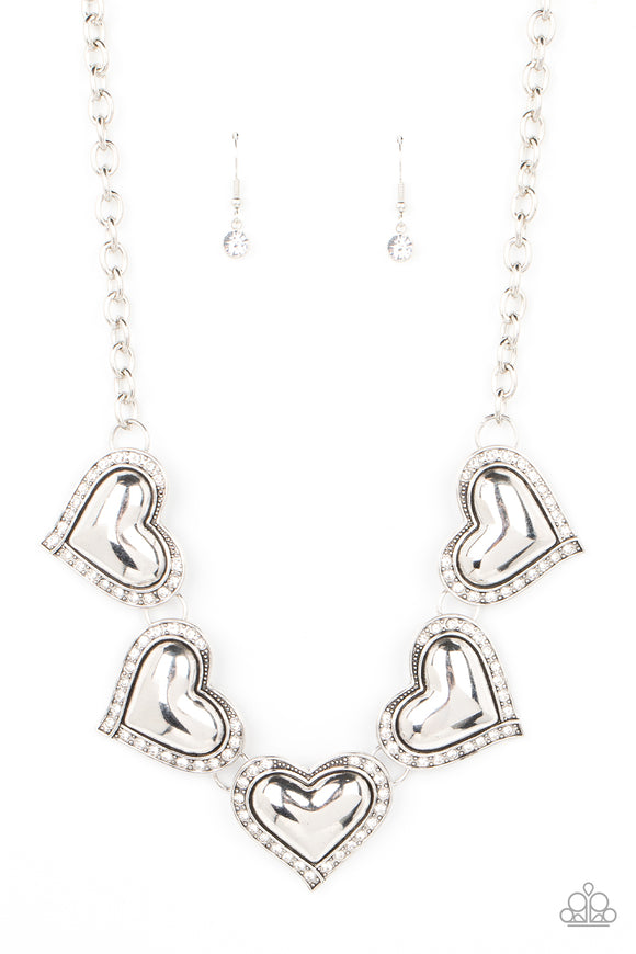 Kindred Hearts - White Paparazzi Necklace All Eyes On U Jewelry