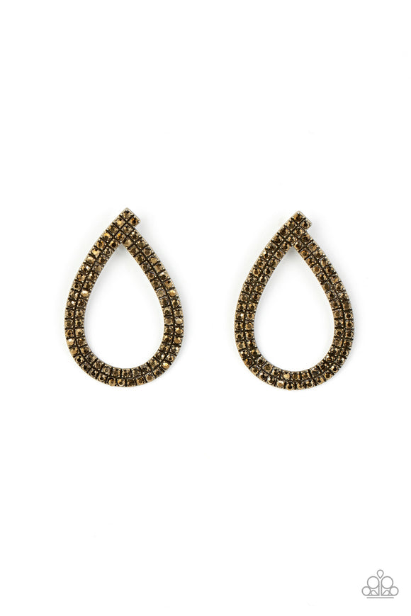 Diva Dust - Brass Paparazzi Earrings All Eyes On U Jewelry