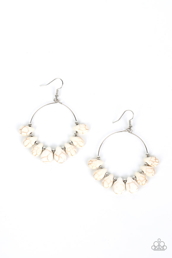 Canyon Quarry - White Paparazzi Earrings All Eyes On U Jewelry