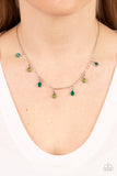 Carefree Charmer - Green Paparazzi Necklace All Eyes On U Jewelry 
