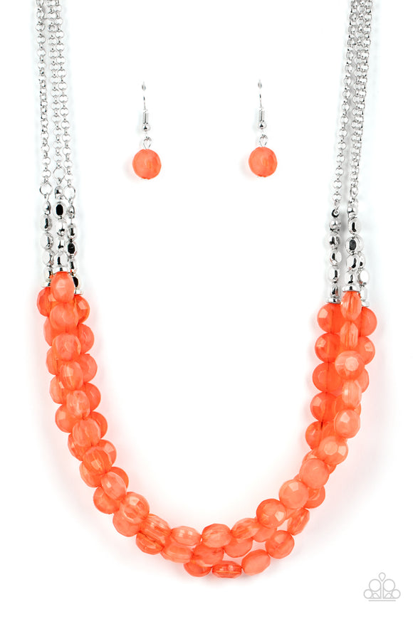 Pacific Picnic - Orange Paparazzi Necklace All Eyes On U Jewelry