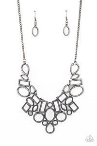 Geometric Grit - Black Paparazzi Necklace All Eyes On U Jewelry