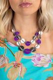 Barefoot Beaches - Purple Paparazzi Necklace All Eyes On U Jewelry