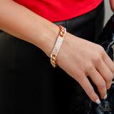 Icy Impact - Gold Paparazzi Bracelet All Eyes On U Jewelry