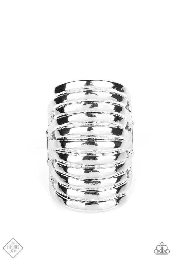 Imperial Glory - Silver Paparazzi Ring All Eyes On U Jewelry