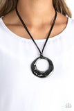 Tectonic Treasure - Black Paparazzi Necklace All Eyes On U Jewelry