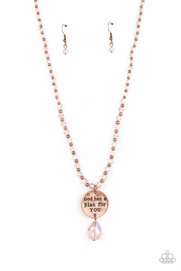 Priceless Plan - Copper Paparazzi Necklace All Eyes On U Jewelry