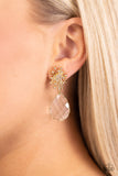 Stellar Shooting Star - Gold Paparazzi Earrings