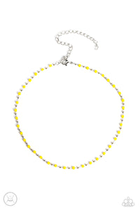 Neon Lights - Yellow Paparazzi Necklace All Eyes On U Jewelry