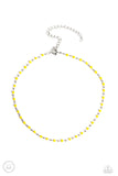 Neon Lights - Yellow Paparazzi Necklace All Eyes On U Jewelry