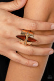 Combustible Compass - Brown Paparazzi Ring All Eyes On U Jewelry