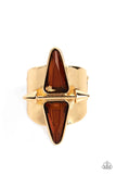 Combustible Compass - Brown Paparazzi Ring All Eyes On U Jewelry