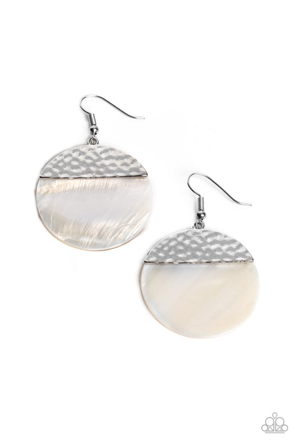 SHELL Out - White Paparazzi Earrings All Eyes On U Jewelry