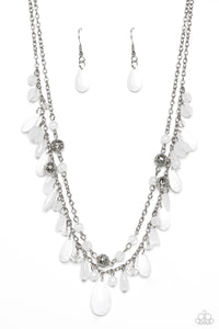 Flirty Flood - White Paparazzi Necklace All Eyes On U Jewelry