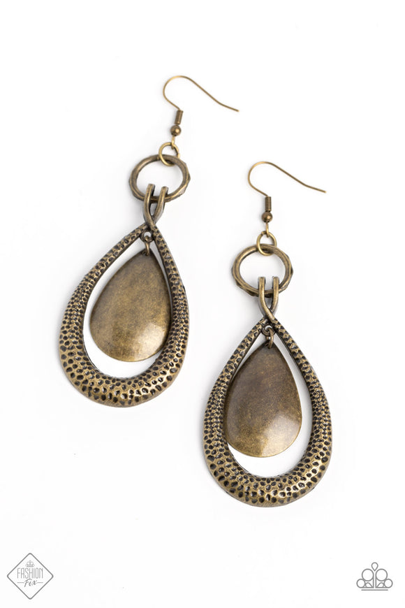 Forged Flare - Brass Paparazzi Earrings All Eyes On U Jewelry 