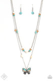 Free-Spirited Flutter - Blue Paparazzi Necklace All Eyes On U Jewelry 