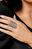 Rippling Rarity - White Paparazzi Ring All Eyes On U Jewelry