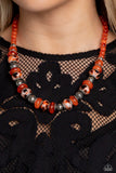 Warped Whimsicality - Orange Paparazzi Necklace All Eyes On U Jewelry