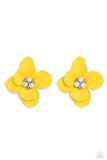 Jovial Jasmine - Yellow Paparazzi Earrings All Eyes On U 