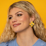 Jovial Jasmine - Yellow Paparazzi Earrings All Eyes On U 