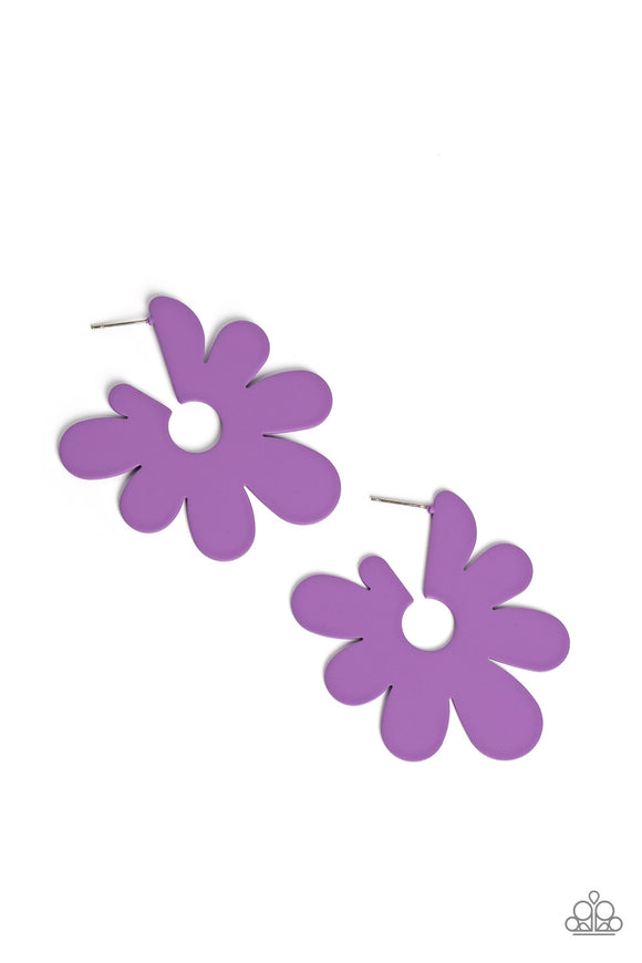 Flower Power Fantasy - Purple Paparazzi Earrings All Eyes On U Jewelry