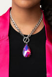 Edgy Exaggeration - Pink Paparazzi Necklace All Eyes On U Jewelry