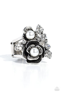 Fine-BLOOMING - White Paparazzi Ring All Eyes On U Jewelry