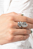Off To FEATHER-land - Silver Paparazzi Ring All Eyes On U Jewelry