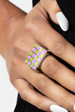 Checkerboard Craze - Green Paparazzi Ring All Eyes On U Jewelry