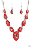 Pressed Flowers - Red Paparazzi Necklace