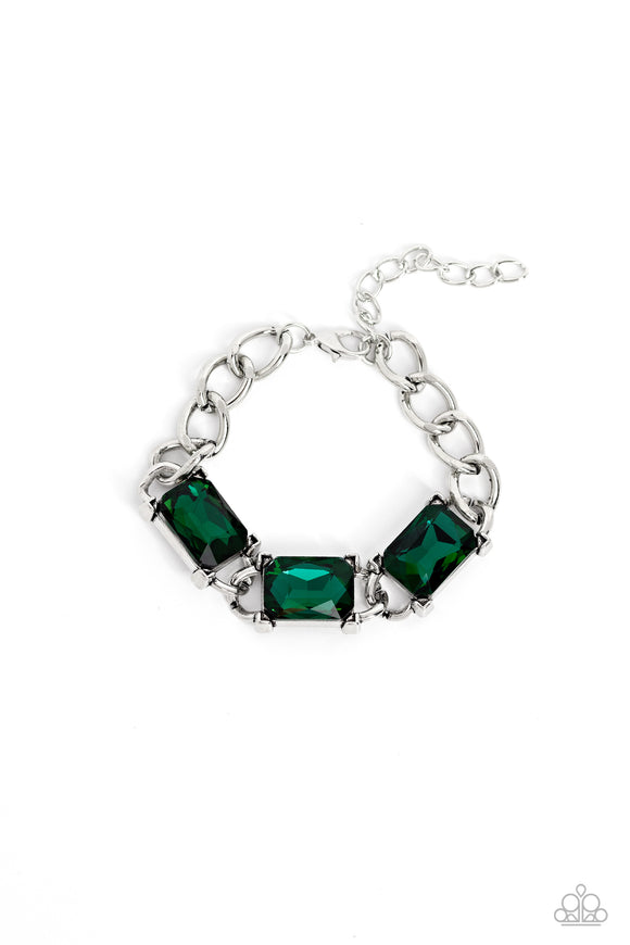Dazzling Debut - Green Paparazzi Bracelet All Eyes On U Jewelry