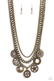 Running Out of STEAMPUNK - Brass Paparazzi Necklace All Eyes On U Jewe
