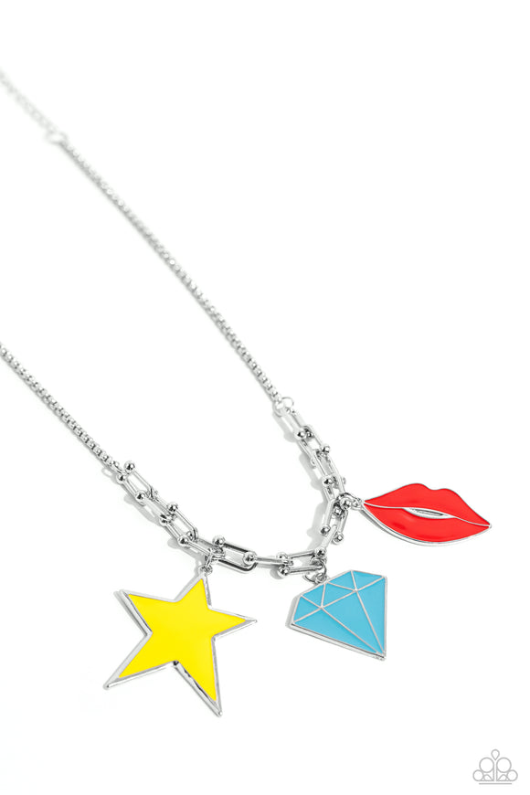 Scouting Shapes - Multicolor Paparazzi Necklace All Eyes On U Jewelry