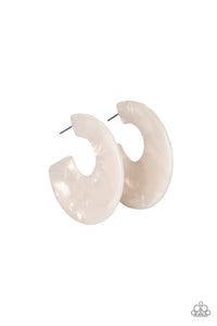 Tropically Torrid White Earrings-Paparazzi Accessories