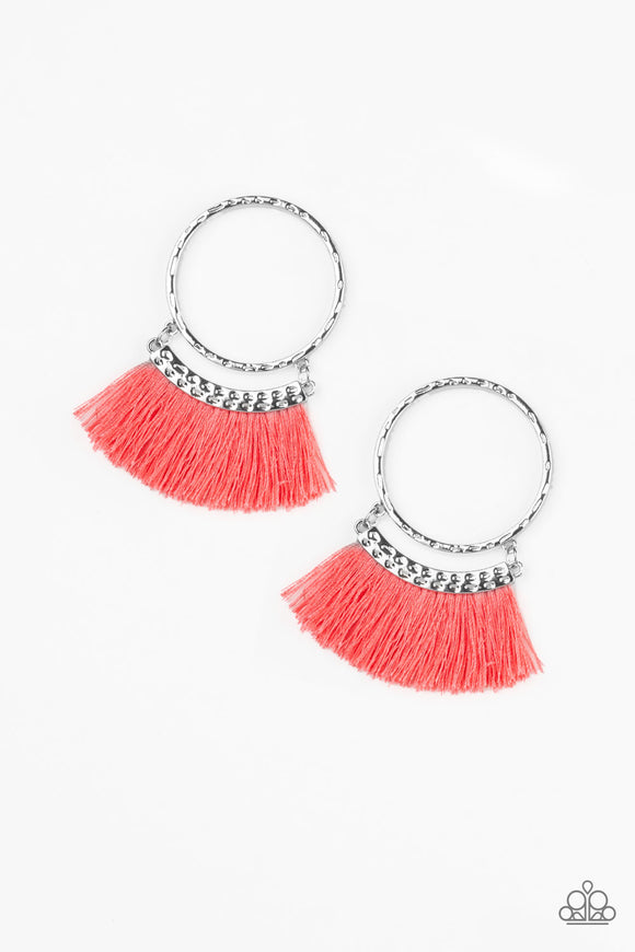 This Is Sparta Orange Earrings-Paparazzi Accessories