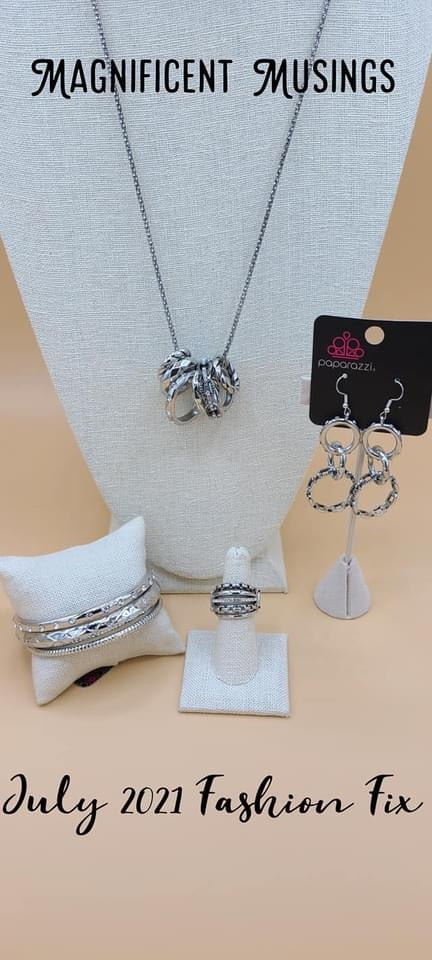 Magnificent Musings Silver Paparazzi Fashion Fix Set All Eyes On U 