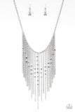 First Class Fringe Silver Paparazzi Necklace All Eyes On U Jewelry 