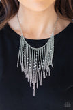 First Class Fringe Silver Paparazzi Necklace All Eyes On U Jewelry 