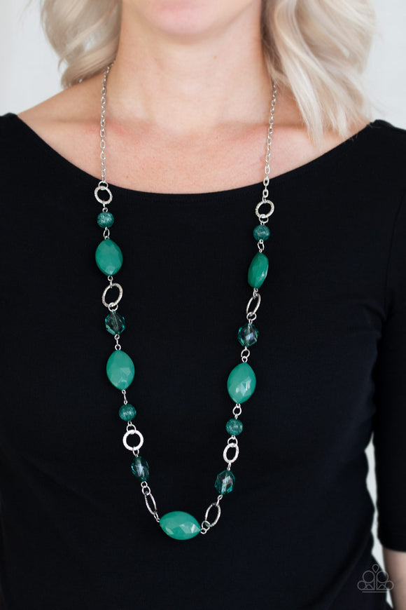 Shimmer Simmer Green Paparazzi Necklace
