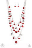 The Partygoer Red Paparazzi Necklace