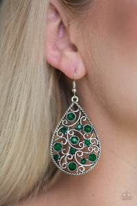 Certainly Courtier Green Paparazzi Earrings All Eyes On U Jewelry 