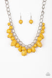 Gorgeously Globetrotter Yellow Paparazzi Necklace All Eyes On U