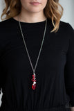 Crystal Cascade Red Necklace- Paparazzi Accessories