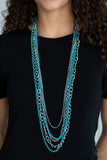 Industrial Vibrance Blue Paparazzi Necklace All Eyes On U