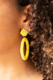 Be All You Can BEAD Yellow Paparazzi Earrings All Eyes On U Jewelry 