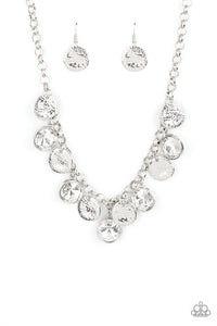 Paparazzi White Necklace-Spot On Sparkle All Eyes On U Jewelry 