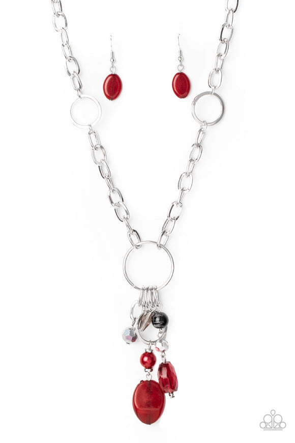 Lay Down Your CHARMS Red Paparazzi Necklace All Eyes On U Jewelry 