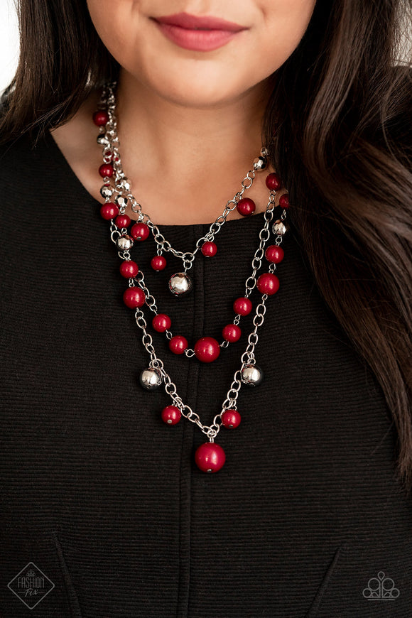 The Partygoer Red Paparazzi Necklace