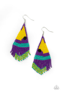 Brightly Beaded Purple Paparazzi Earrings All Eyes On U