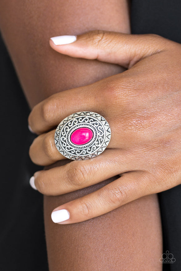 Hello, Sunshine Pink Paparazzi Ring All Eyes On U Jewelry Accessories 